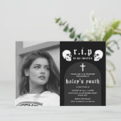 RIP Zwanziger 20er Jahre Sonnige Beerdigung 30. Ge Einladung (Stehend Vorderseite)