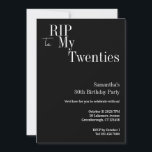 RIP Zwanziger 30. Geburtstag Party Schwarz und Wei Einladung<br><div class="desc">Modern, 30. Geburtstag, Party, RIP zu meinem 20er-Design. - Klassisches Schwarz-Weiß mit stilvollem RIP 20er Typografie-Motiv. - Einfach zu bearbeiten Vorlagen für Sie einfach Ihren Namen und Party-Details hinzufügen. - Ideal für einen coolen und unterhaltsamen RIP 20er, 30er Geburtstag Party. * Um zu personalisieren, verwenden Sie einfach die Personalisierung dieser...</div>