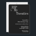 RIP Zwanziger 30. Geburtstag Party Schwarz-weiß Einladung<br><div class="desc">Modernes, 30. Geburtstag, Party, RIP zu meinem 20er-Design mit abgerundeten Ecken. - Klassisches Schwarz-Weiß mit stilvollem RIP 20er Typografie-Motiv. - Einfach zu bearbeiten Vorlagen für Sie einfach Ihren Namen und Party-Details hinzufügen. - Ideal für einen coolen und unterhaltsamen RIP 20er, 30er Geburtstag Party. * Um zu personalisieren, verwenden Sie einfach...</div>