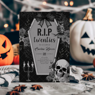 RIP Zwanziger Gothic Coquette Halloween Geburtstag Einladung