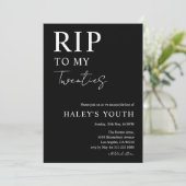 RIP Zwanziger Jahre Moderne Einfache 30. Geburtsta Einladung (Stehend Vorderseite)