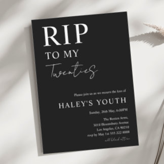 RIP Zwanziger Jahre Moderne Einfache 30. Geburtsta Einladung
