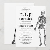 RIP Zwanziger Jahre Sonniges Skelett 30. Geburtsta Einladung (Vorne/Hinten)