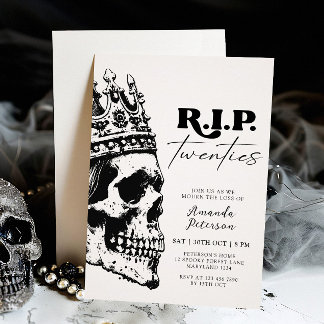RIP Zwanziger Skull Halloween 30. Geburtstag Einladung