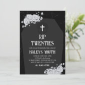 RIP Zwanziger Tombstone Beerdigung 30. Geburtstag Einladung (Stehend Vorderseite)