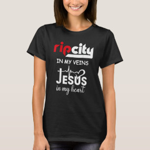 Ripcity in meinen Adern Jesus in meinem Herzen T-Shirt
