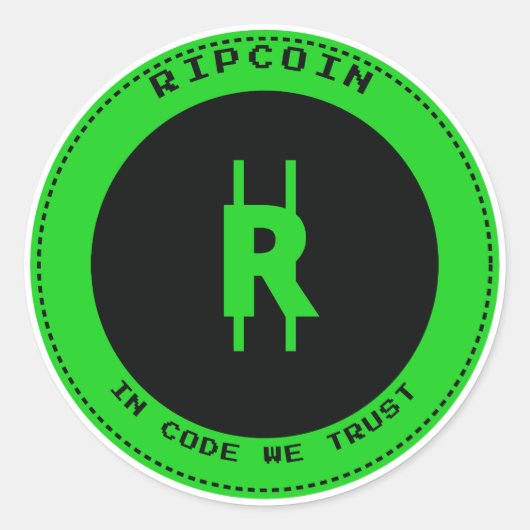 RipCoin - Im Code vertrauen wir Sticker (Vorderseite)