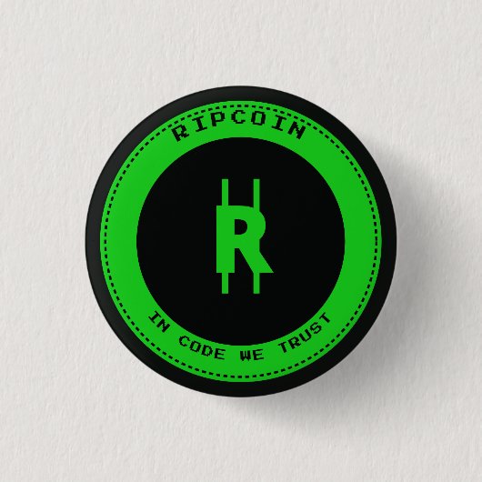 RipCoin - In Code We Trust Knopf Button (Vorderseite)