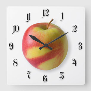 Ripe apple quadratische wanduhr