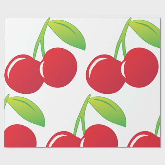Ripe Bright Red Cherries Geschenkpapier (Flach)