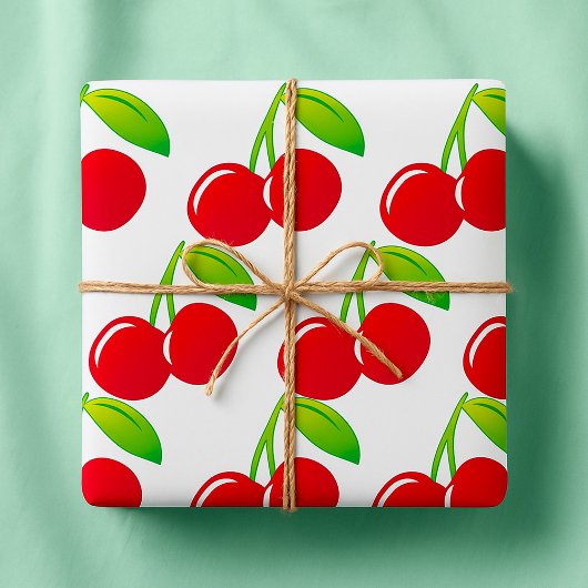 Ripe Bright Red Cherries Geschenkpapier