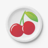 Ripe Bright Red Cherries Pappteller (Vorderseite)