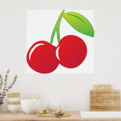 Ripe Bright Red Cherries Poster (Küche)