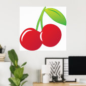 Ripe Bright Red Cherries Poster (Heimbüro)