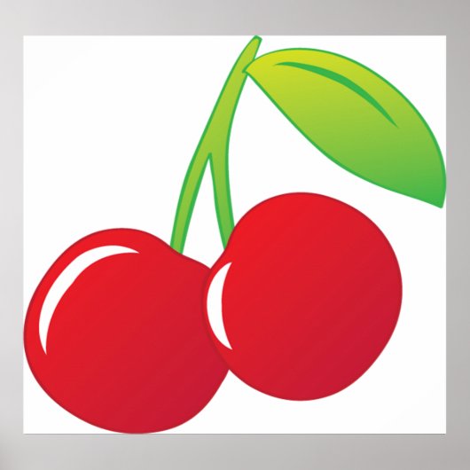 Ripe Bright Red Cherries Poster (Vorne)