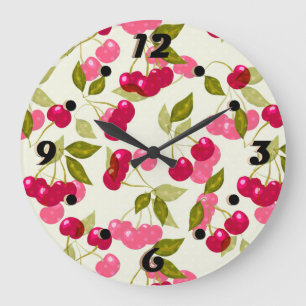 Ripe cherry große wanduhr