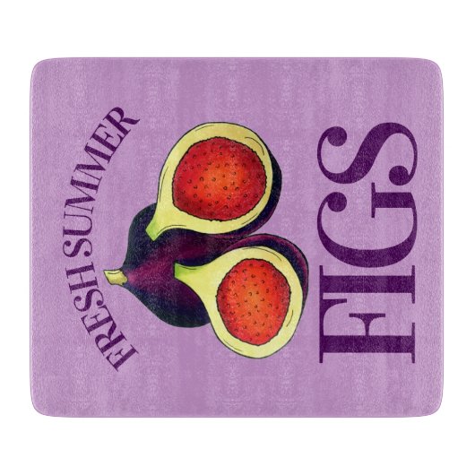 Ripe Fresh Summer Figs Fig Tree Küche Kunst Schneidebrett (Vorderseite)