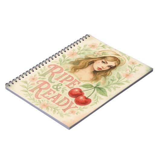 Ripe & Ready Summer Boho Blumenkirsche Girl Notizblock (Linke Seite)
