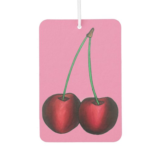 Ripe Red Cherry Cherries Summer Stone Frucht Feins Autolufterfrischer (Vorderseite)