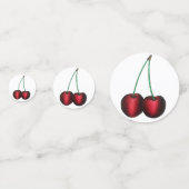 Ripe Red Cherry Cherries Summer Stone Frucht Feins Konfetti (Rückseiten)