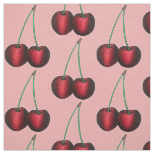 Ripe Red Cherry Cherries Summer Stone Frucht Feins Stoff