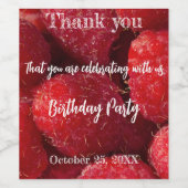 Ripe Red Raspberries Berries on Weinetikett (Einzelnes Label)