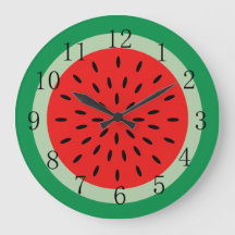 Ripe Red Watermelon Kitchen Clock Schwarze Zahlen