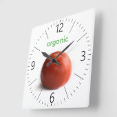 Ripe tomato quadratische wanduhr (Winkel)