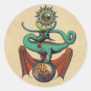 Ripley Scroll Alchemy Dragon Runder Aufkleber