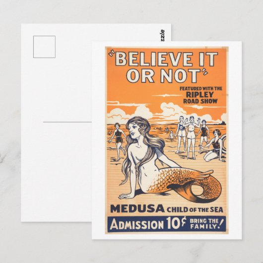 Ripley's Glaube es oder nicht Mermaid-Werbung Postkarte (Vorne/Hinten)