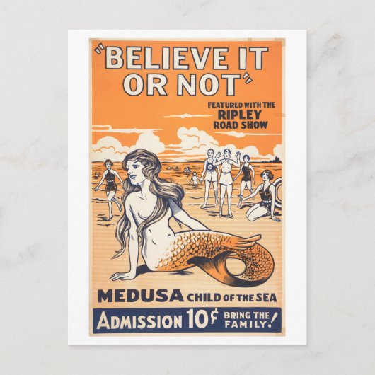 Ripley's Glaube es oder nicht Mermaid-Werbung Postkarte (Vorderseite)