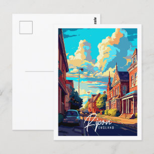 Ripon England Vintage-Reiseort-Illustration Postkarte