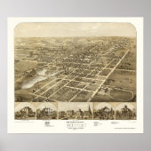 Ripon, WI Panoramic Map - 1867 Poster (Vorne)