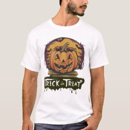 Rippe oder Leckerei Retro Pumpkin Bucket Halloween T-Shirt