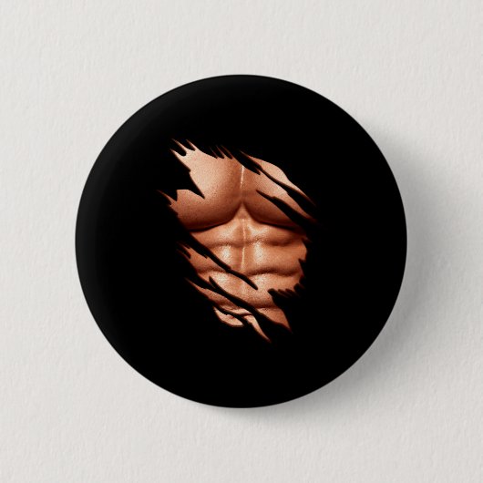Ripped Abs Clic Funny Button (Vorderseite)