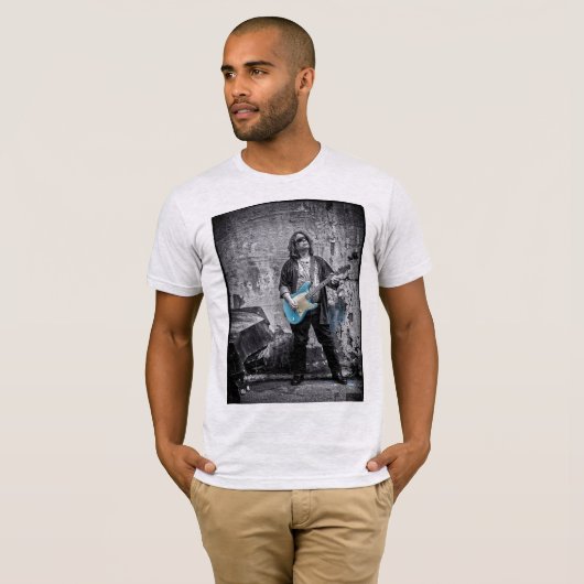 Ripped Blue Guitar T-Shirt (Vorne ganz)