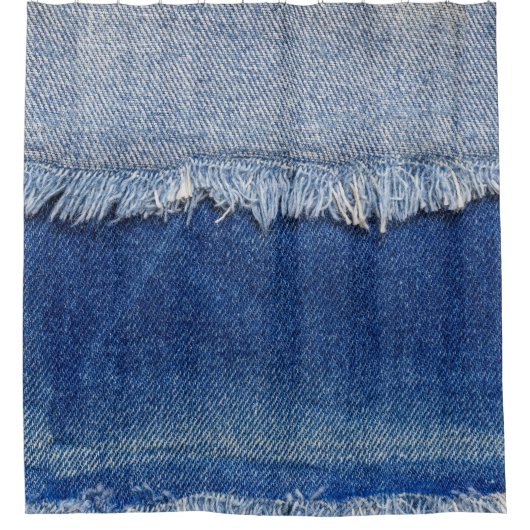 Ripped Denim Jeans Fabric Hintergrund Duschvorhang (Vorderseite)