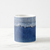 Ripped Denim Jeans Fabric Hintergrund Kaffeetasse (Mittel)