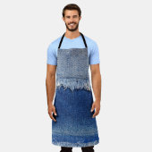 Ripped Denim Jeans Fabric Hintergrund Schürze (Getragen)