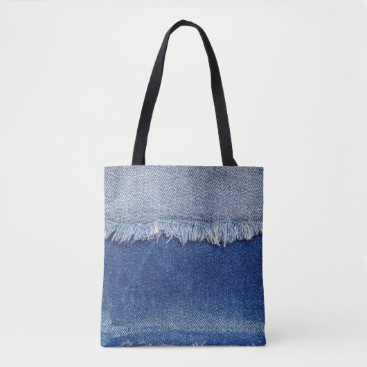 Ripped Denim Jeans Fabric Hintergrund Tasche (Vorderseite)