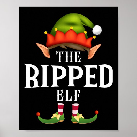 Ripped Elf Group Funny Christmas Pajama Party Poster (Vorne)