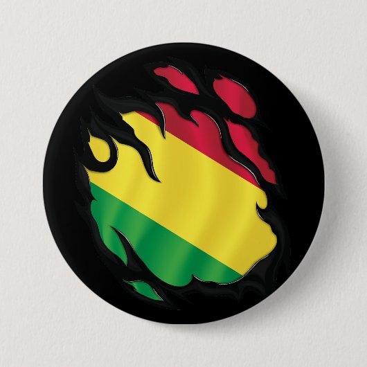 Ripped Flag Bolivien Button (Vorderseite)