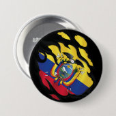 Ripped Flag Ecuador Button (Vorne & Hinten)