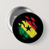 Ripped Flag Ghana Button (Vorne & Hinten)