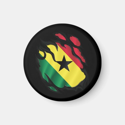 Ripped Flag Ghana Magnet (Vorne)