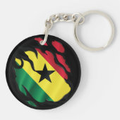 Ripped Flag Ghana Schlüsselanhänger (Rückseite)
