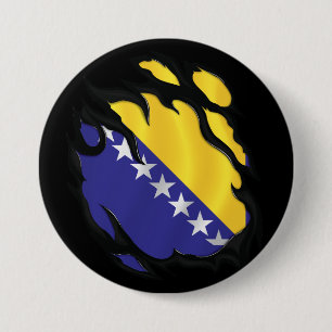 Ripped Flag von Bosnien und Herzegowina Button