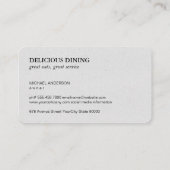 Ripped Food Utensities Visitenkarte (Rückseite)