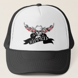 Ripped Hat Skull and Wings Truckerkappe