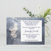 Ripped Jeans Look Graduation Einladungen (Stehend Vorderseite)